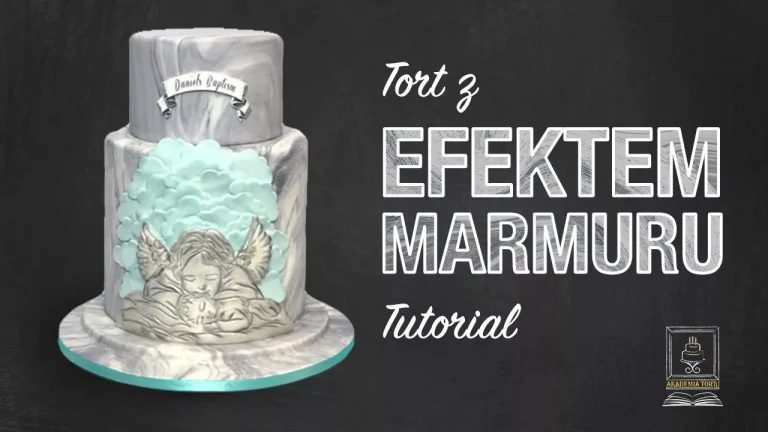 Tort z efektem marmuru