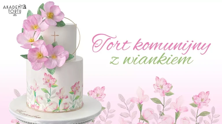 Tort z wiankiem z kwiatów