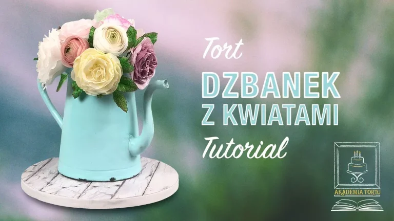 Tort dzbanek z kwiatami